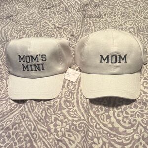 Matching Mom and Mini Caps - White